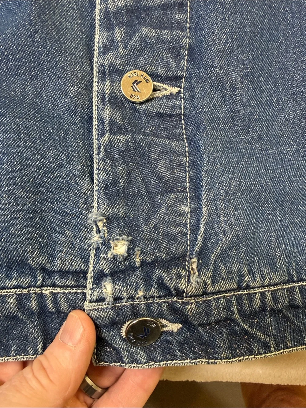 ⭐️Rare Vtg Karl Kani spellout denim jacket SZ XL